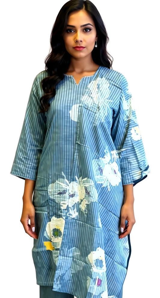 Turquoise Bloom Mulchandery Suit Set
