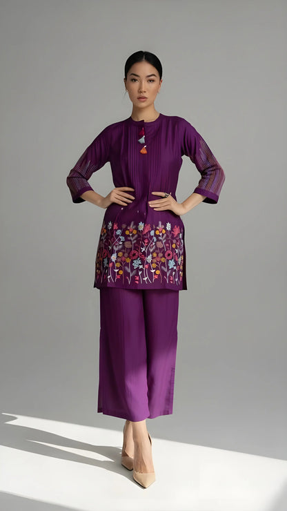 Purple Garden Coord Set