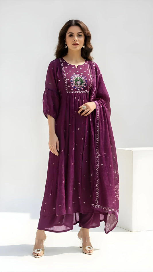 Purple Blossom Suit Set