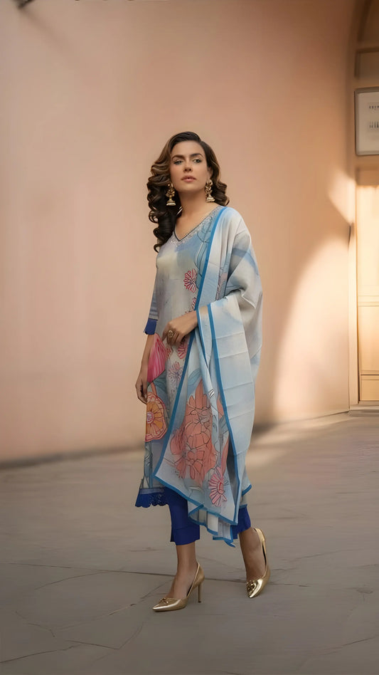Blue Blossom Suit Set