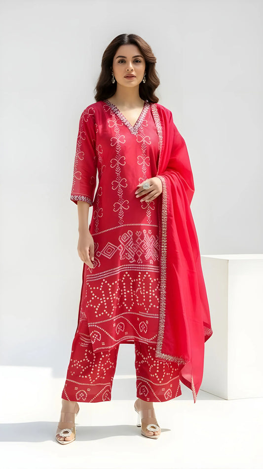 Red Rouge Kurthi Suit