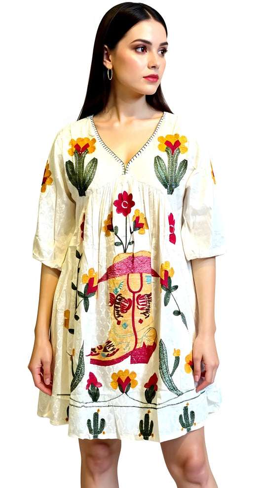 Ivory Folklore Tunic Dress