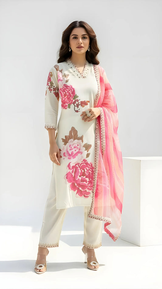 Rose Radiance Kurthi Set