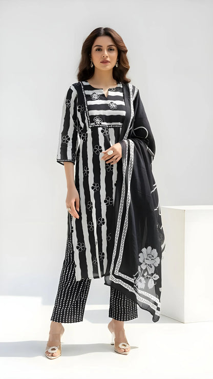 Black Striped Suit Set