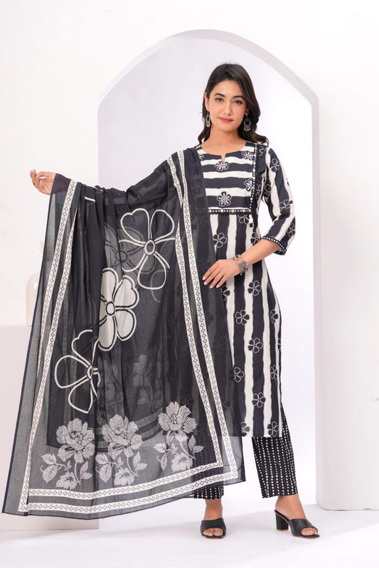 Black Striped Suit Set