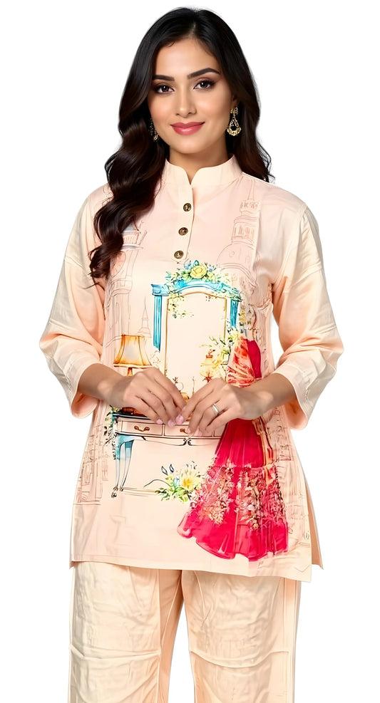 Beige Courtyard Coord Set