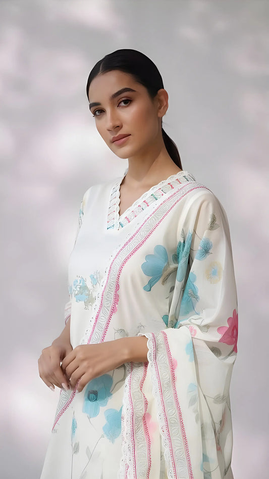 Ivory Garden Kurti Set