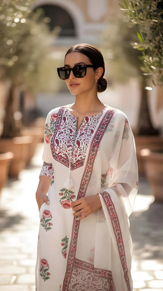 Ivory Charm Dress Suit Set