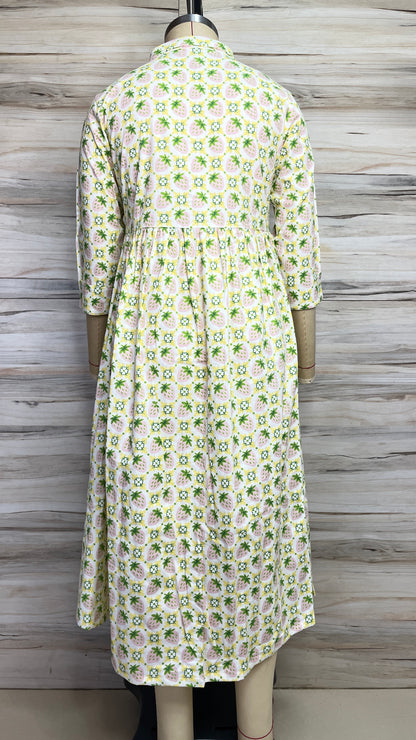 Cream Strawberry Maxi Dress