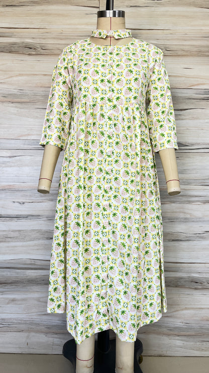 Cream Strawberry Maxi Dress