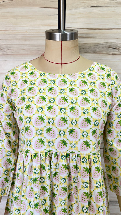 Strawberry Cotton Maxi Dress