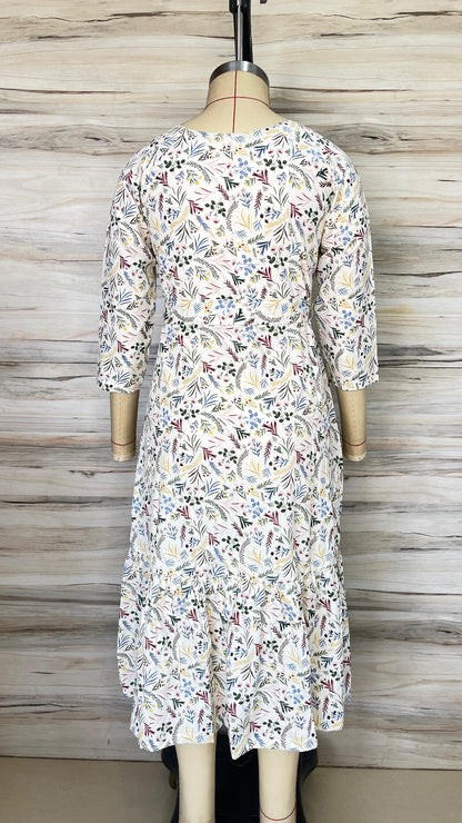 Ecru Floral Maxi Dress