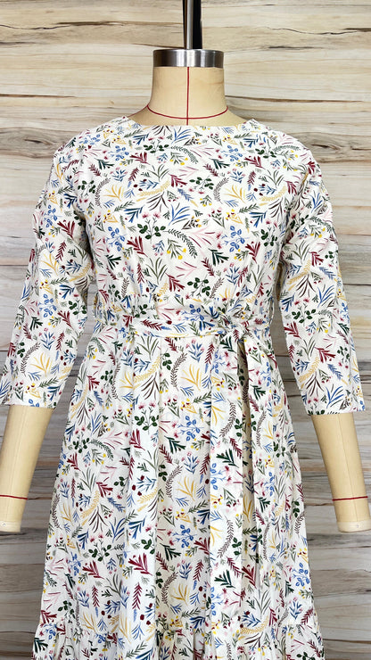 Ecru Floral Maxi Dress