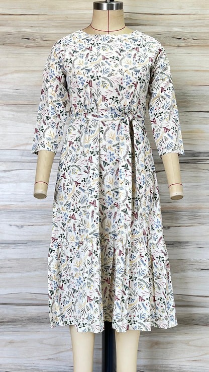 Ecru Floral Maxi Dress