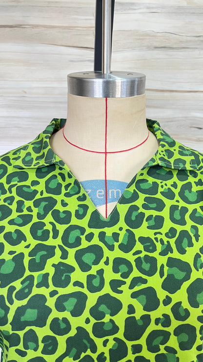 Neon Green Leopard Dress