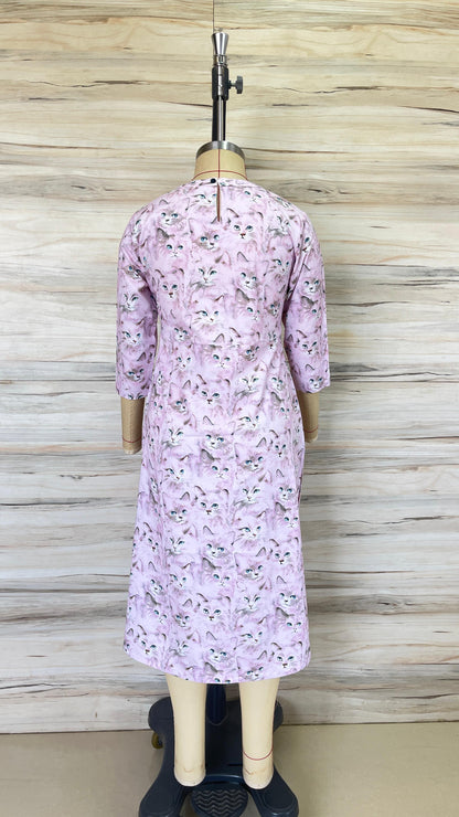 Mauve Cat Slit Kurthi