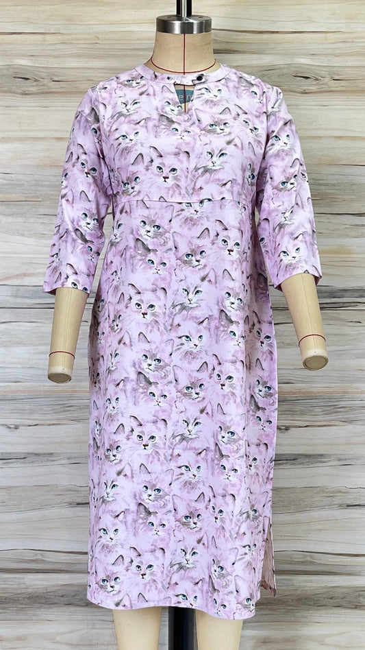 Mauve Cat Slit Kurthi