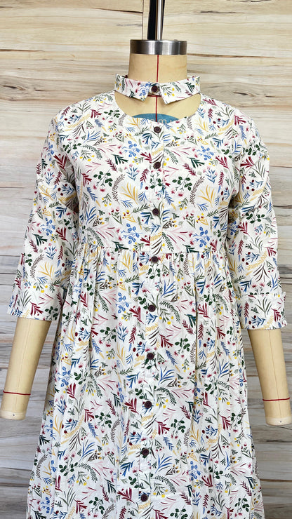 Ivory Floral Maxi Dress