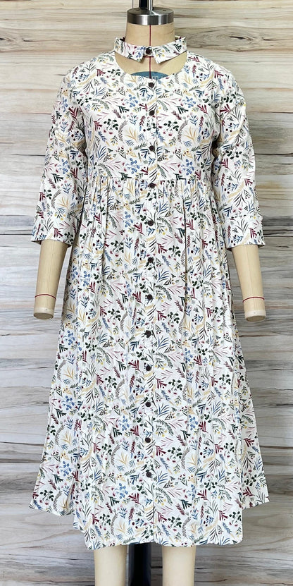 Ivory Floral Maxi Dress