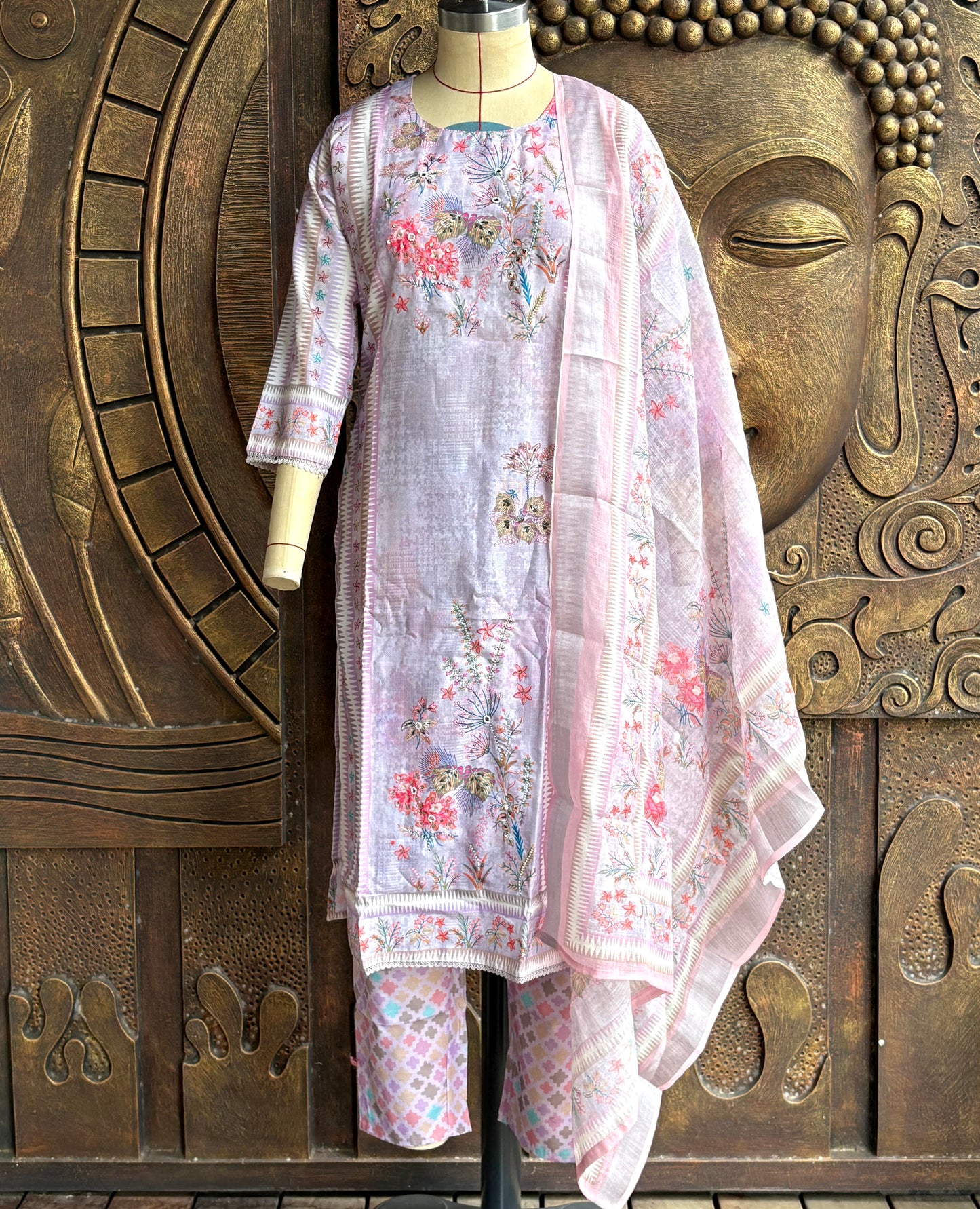 Lavender Bloom Kurthi Set