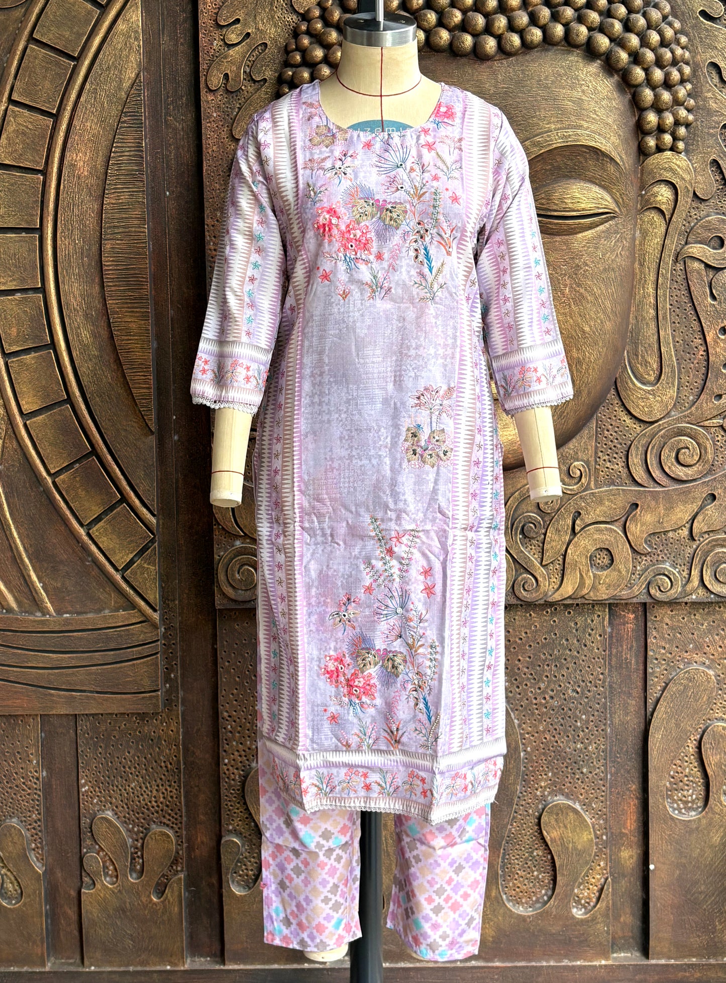Lavender Bloom Kurthi Set