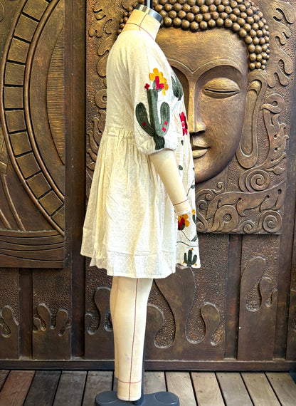 Ivory Folklore Tunic Dress