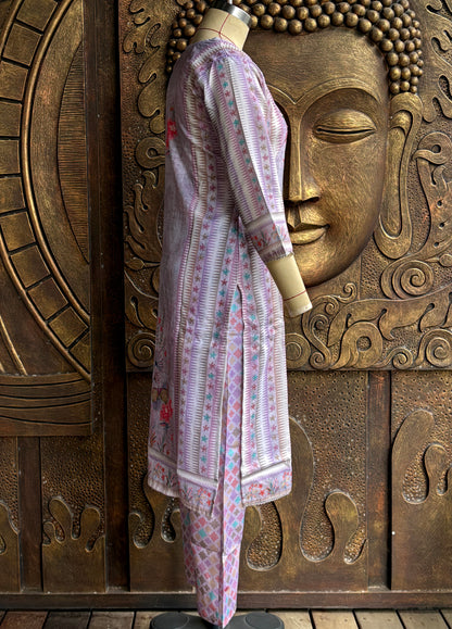 Lavender Bloom Kurthi Set