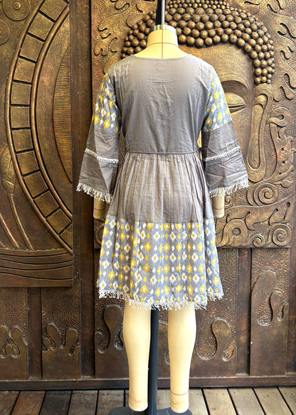 Grey Ditsy Tunic Dress
