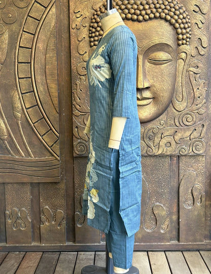 Turquoise Bloom Mulchandery Suit Set