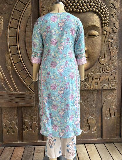 Blue Breeze Kurtha Suit Set