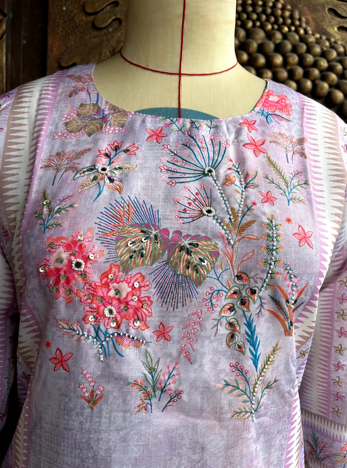 Lavender Bloom Kurthi Set