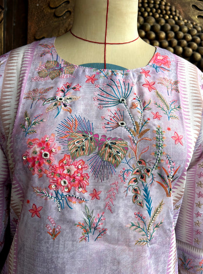 Lavender Bloom Kurthi Set