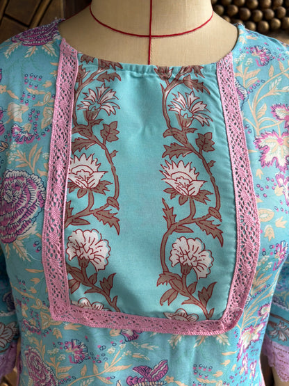 Blue Breeze Kurtha Suit Set