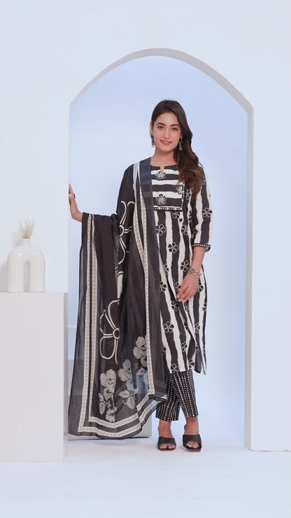Black Striped Suit Set